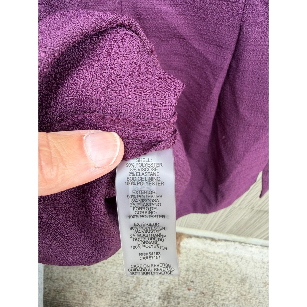 tommy hilfiger tweed dress 4 nwt gold button purple fringe work sheath preppy - Picture 6 of 9